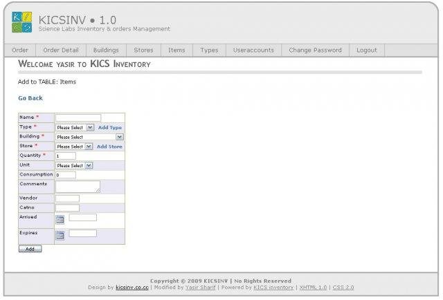 Download web tool or web app Science Lab Inventory  Order Management