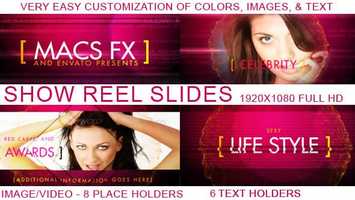 Free download Show Reel Slides Project | After Effects Project Files - Videohive template video and edit with RedcoolMedia movie maker MovieStudio video editor online and AudioStudio audio editor onlin