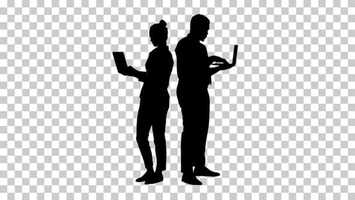 Free download Silhouette A couple standing back to back, Alpha Channel | Stock Footage - Videohive video and edit with RedcoolMedia movie maker MovieStudio video editor online and AudioStudio audio editor onlin