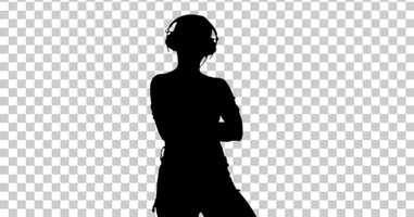 Free download Silhouette woman with headphones, Alpha Channel | Motion Graphics - Envato elements video and edit with RedcoolMedia movie maker MovieStudio video editor online and AudioStudio audio editor onlin
