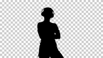 Free download Silhouette woman with headphones, Alpha Channel | Stock Footage - Videohive video and edit with RedcoolMedia movie maker MovieStudio video editor online and AudioStudio audio editor onlin