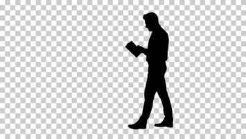 Free download Silhouette Young confused man trying to read smart book | Stock Footage - Videohive video and edit with RedcoolMedia movie maker MovieStudio video editor online and AudioStudio audio editor onlin