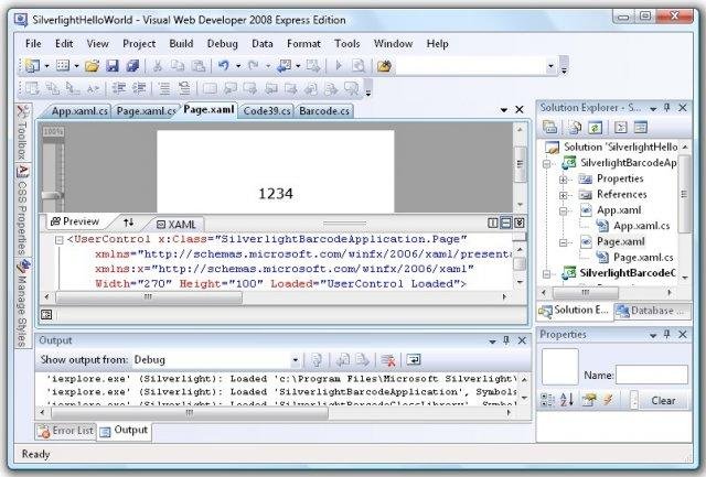 Download web tool or web app Silverlight Barcode Software