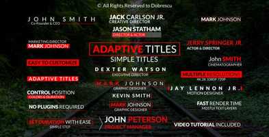 Free download Simple  Adaptive Titles | After Effects Project Files - Videohive template video and edit with RedcoolMedia movie maker MovieStudio video editor online and AudioStudio audio editor onlin