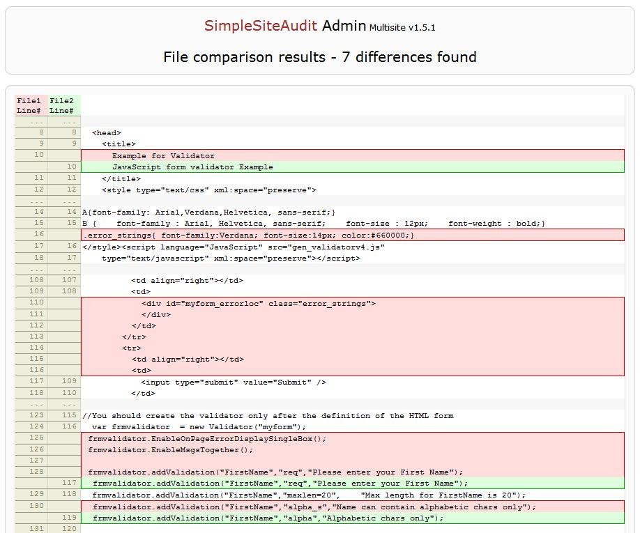 Download web tool or web app SimpleSiteAudit Multisite