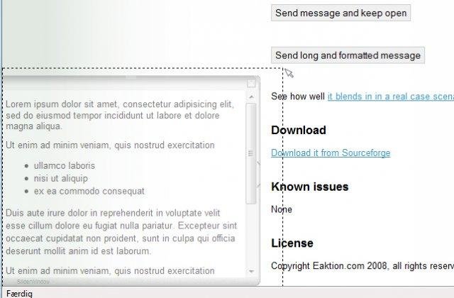 Download web tool or web app SliderWindow: YUI javascript widget