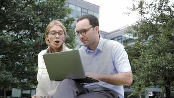 Free download Smart Friends Man and Woman Using Laptop. | Stock Footage - Videohive video and edit with RedcoolMedia movie maker MovieStudio video editor online and AudioStudio audio editor onlin