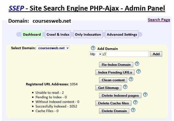 Download web tool or web app SSEP - Site Search Engine PHP-Ajax