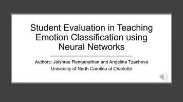 Free download Student Evaluations in Teaching  Emotion Classification Using Neural Networks video and edit with RedcoolMedia movie maker MovieStudio video editor online and AudioStudio audio editor onlin