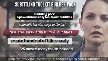 Free download Subtitling Toolkit Builder Pack | After Effects Template video and edit with RedcoolMedia movie maker MovieStudio video editor online and AudioStudio audio editor onlin