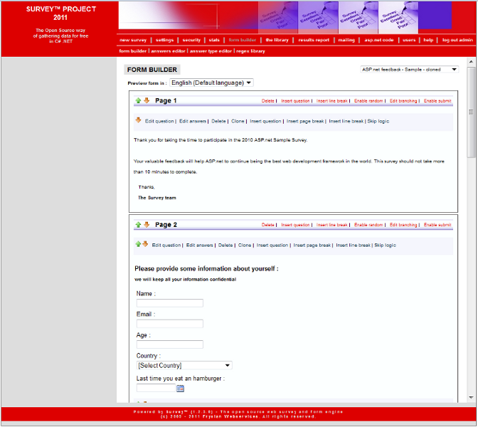 Download web tool or web app Survey™ Project