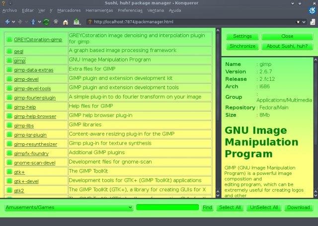 Download web tool or web app Sushi, huh? - Linux package downloader