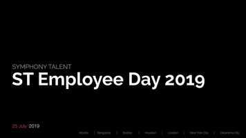 Free download Symphony Talent Employee Day - 2019 Kick Off Message video and edit with RedcoolMedia movie maker MovieStudio video editor online and AudioStudio audio editor onlin
