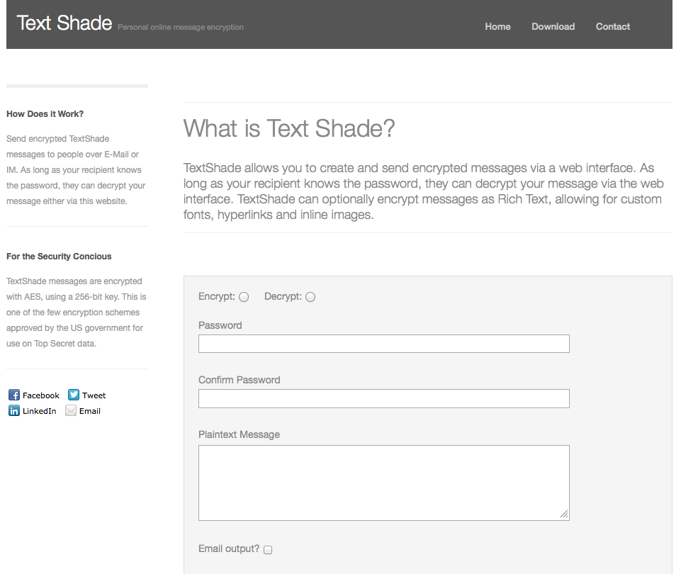 Download web tool or web app Text Shade