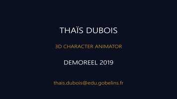 Free download Thas Dubois Animation Demo Reel 2019 - WIP video and edit with RedcoolMedia movie maker MovieStudio video editor online and AudioStudio audio editor onlin