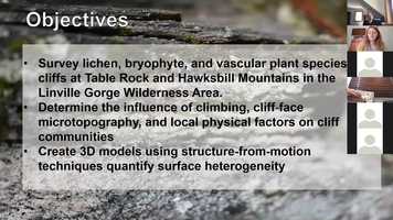 Free download The Impact of Rock Climbing Disturbance on on Cliff communities of the Linville Gorge Wilderness Area - Thesis Seminar video and edit with RedcoolMedia movie maker MovieStudio video editor online and AudioStudio audio editor onlin