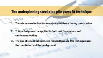 Free download the underpinning steel pipe pile press fit technique video and edit with RedcoolMedia movie maker MovieStudio video editor online and AudioStudio audio editor onlin