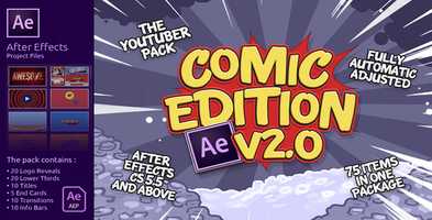 Free download The YouTuber Pack - Comic Edition V2.0 | After Effects Project Files - Videohive template video and edit with RedcoolMedia movie maker MovieStudio video editor online and AudioStudio audio editor onlin