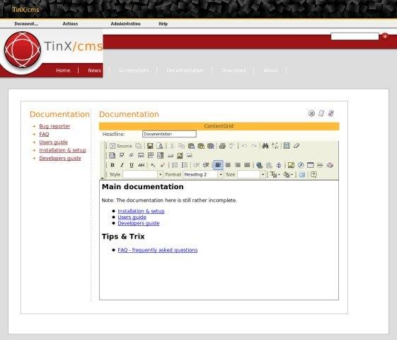 Download web tool or web app TinX/cms