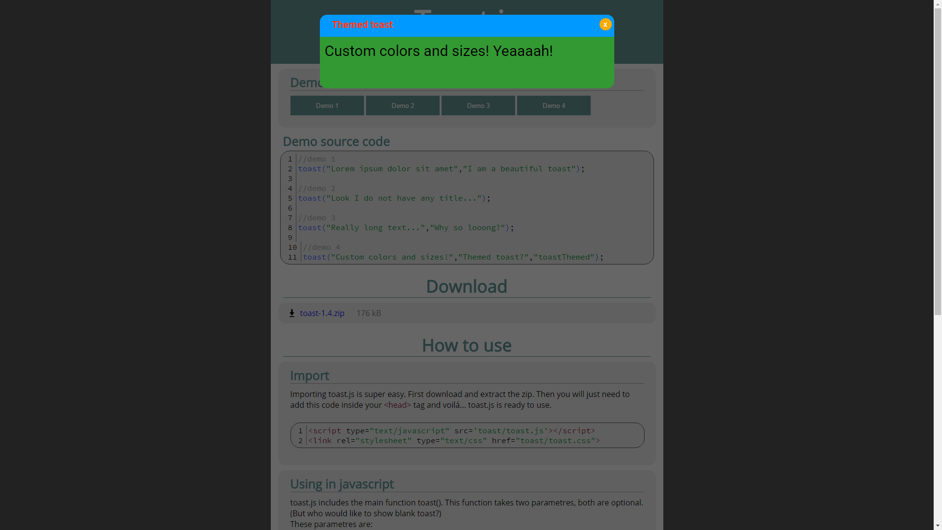 Download web tool or web app Toast.js Download web tool or web app Toast.js