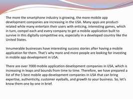 Free download Top 5 Mobile App Development Company in USA video and edit with RedcoolMedia movie maker MovieStudio video editor online and AudioStudio audio editor onlin