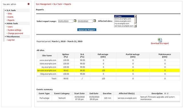 Download web tool or web app trackMySLA