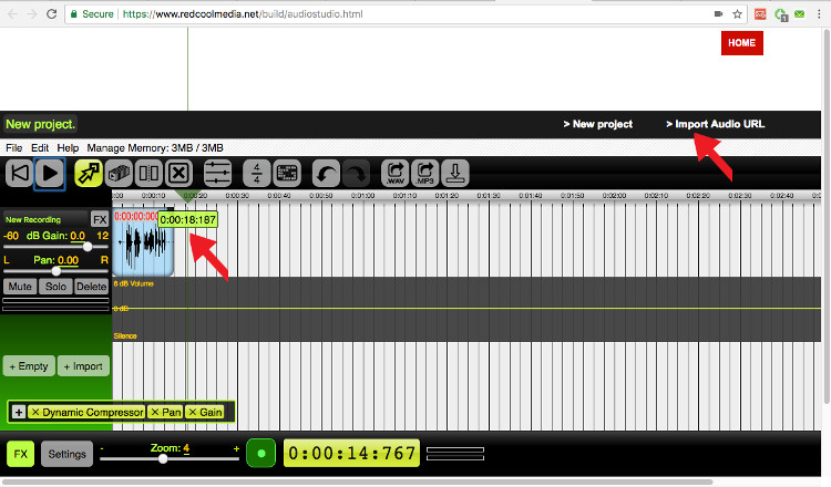 Audio composition audiostudio online