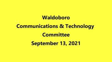 Free download Waldoboro Communications Technology Committee - September 13, 2021 video and edit with RedcoolMedia movie maker MovieStudio video editor online and AudioStudio audio editor onlin