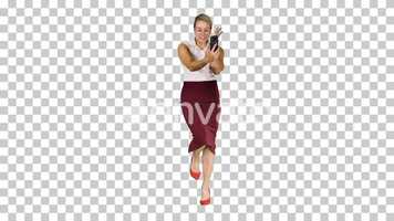 Free download Walking woman making a video call using smart phone, Alpha Channel | Stock Footage - Envato elements video and edit with RedcoolMedia movie maker MovieStudio video editor online and AudioStudio audio editor onlin