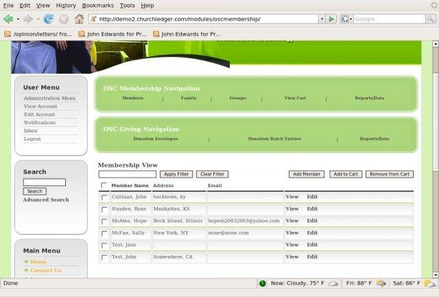 Download web tool or web app Web Based Church Information Management 