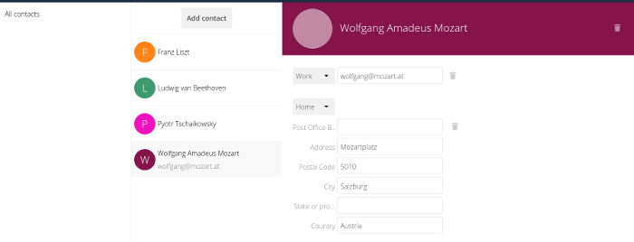 L'application Web ContactsGate contacts en ligne