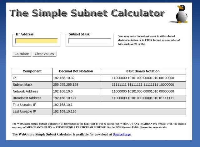 Download web tool or web app WebGnuru Simple Subnet Calculator
