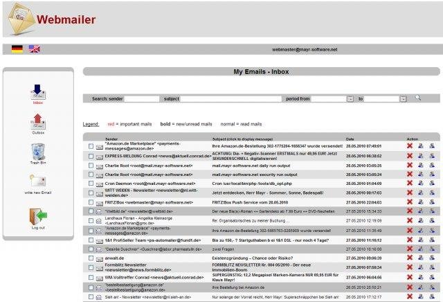 Download web tool or web app Webmail-Client for DBMail-Servers