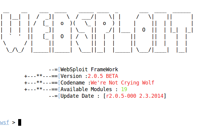 Download web tool or web app WebSploit Framework