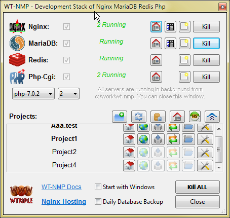 Download web tool or web app WinNMP - Windows Nginx MySql Php 7 stack