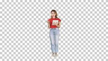 Free download Woman reading on tablet and talking to camera, Alpha Channel | Stock Footage - Videohive video and edit with RedcoolMedia movie maker MovieStudio video editor online and AudioStudio audio editor onlin