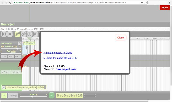 save your AudioStudio online audios in your private cloud