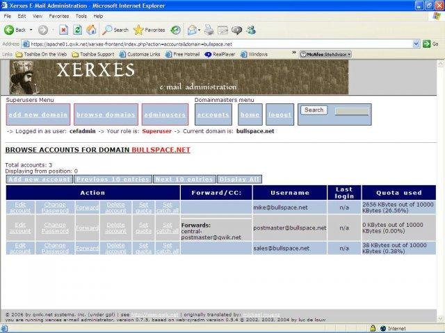 Download web tool or web app Xerxes email manager