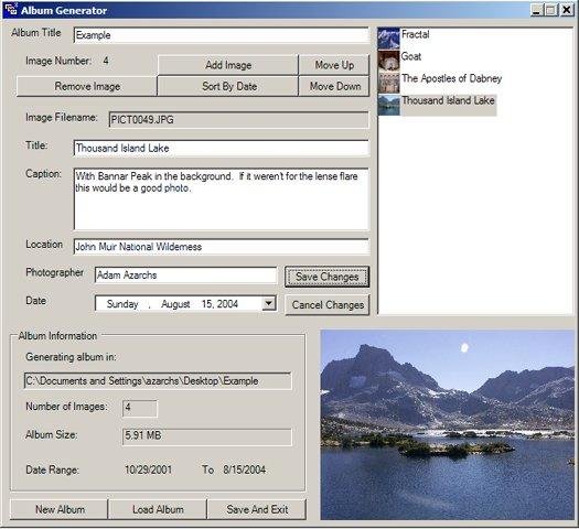 Download web tool or web app XML Photo Album