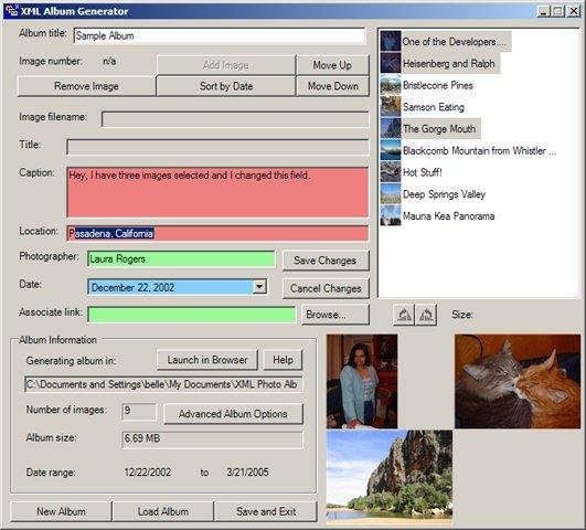 Download web tool or web app XML Photo Album