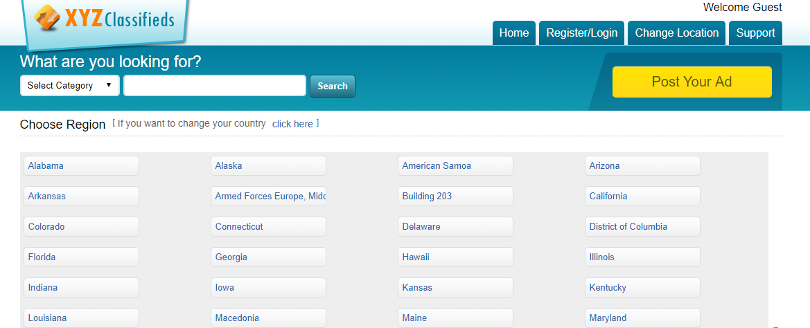 Download web tool or web app XYZ Classifieds - download free script 