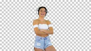 Free download Young Hispanic Woman Wearing Headphones Serious Face Thinking | Stock Footage - Videohive video and edit with RedcoolMedia movie maker MovieStudio video editor online and AudioStudio audio editor onlin