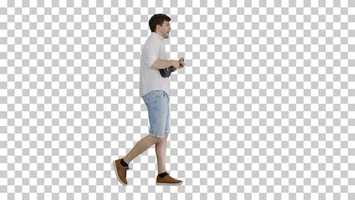 Free download Young Man Playing a Ukulele, Singing and Walking, Alpha Channel | Stock Footage - Videohive video and edit with RedcoolMedia movie maker MovieStudio video editor online and AudioStudio audio editor onlin