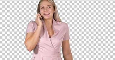 Free download Young Woman Talking to Someone on her Mobile Phone, Alpha Channel | Stock Footage - Envato elements video and edit with RedcoolMedia movie maker MovieStudio video editor online and AudioStudio audio editor onlin