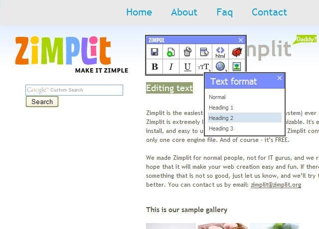 Download web tool or web app Zimplit CMS
