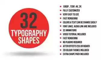Free download 32 Typography Shapes | After Effects Project Files - Videohive template video and edit with RedcoolMedia movie maker MovieStudio video editor online and AudioStudio audio editor onlin