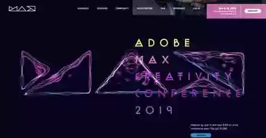 Free download Adobe MAX logo animated video and edit with RedcoolMedia movie maker MovieStudio video editor online and AudioStudio audio editor onlin