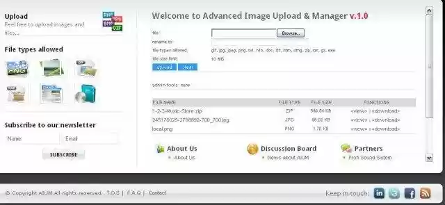 Download web tool or web app Advanced Image Upload and Manager Script