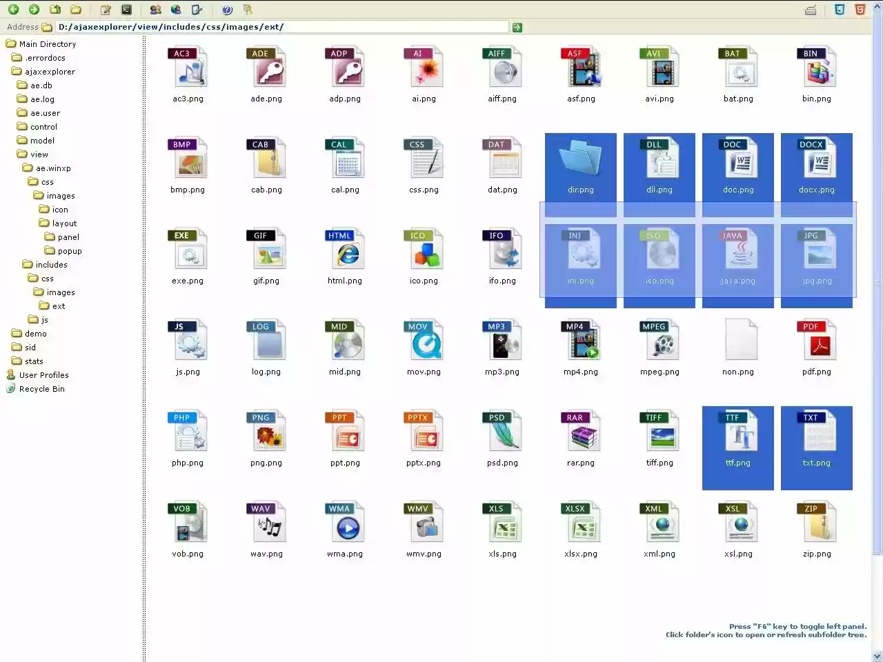 Download web tool or web app Ajax File Manager - AjaxExplorer