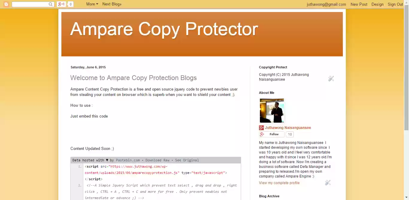 Download web tool or web app Ampare Copy Protection